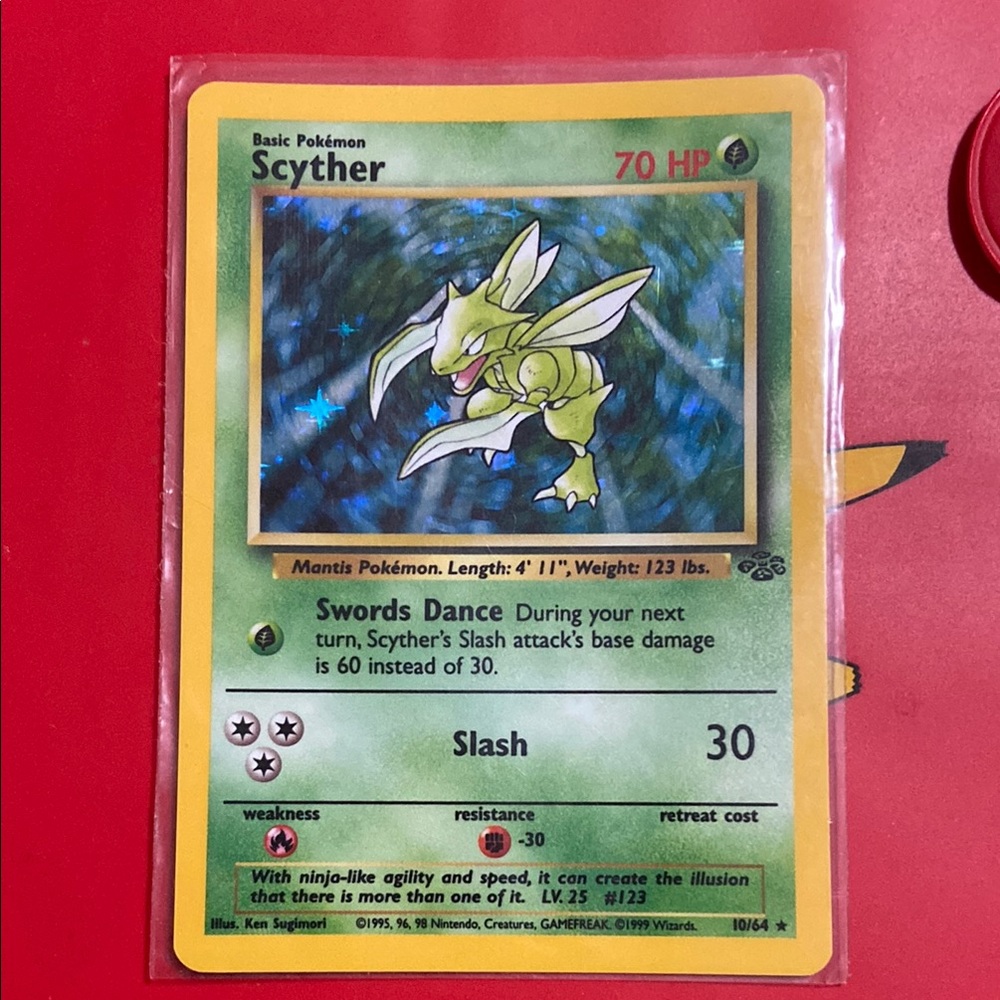 Scyther 10/64 Jungle Unlimited 1996 Holo Rare WOTC Pokémon Card TCG